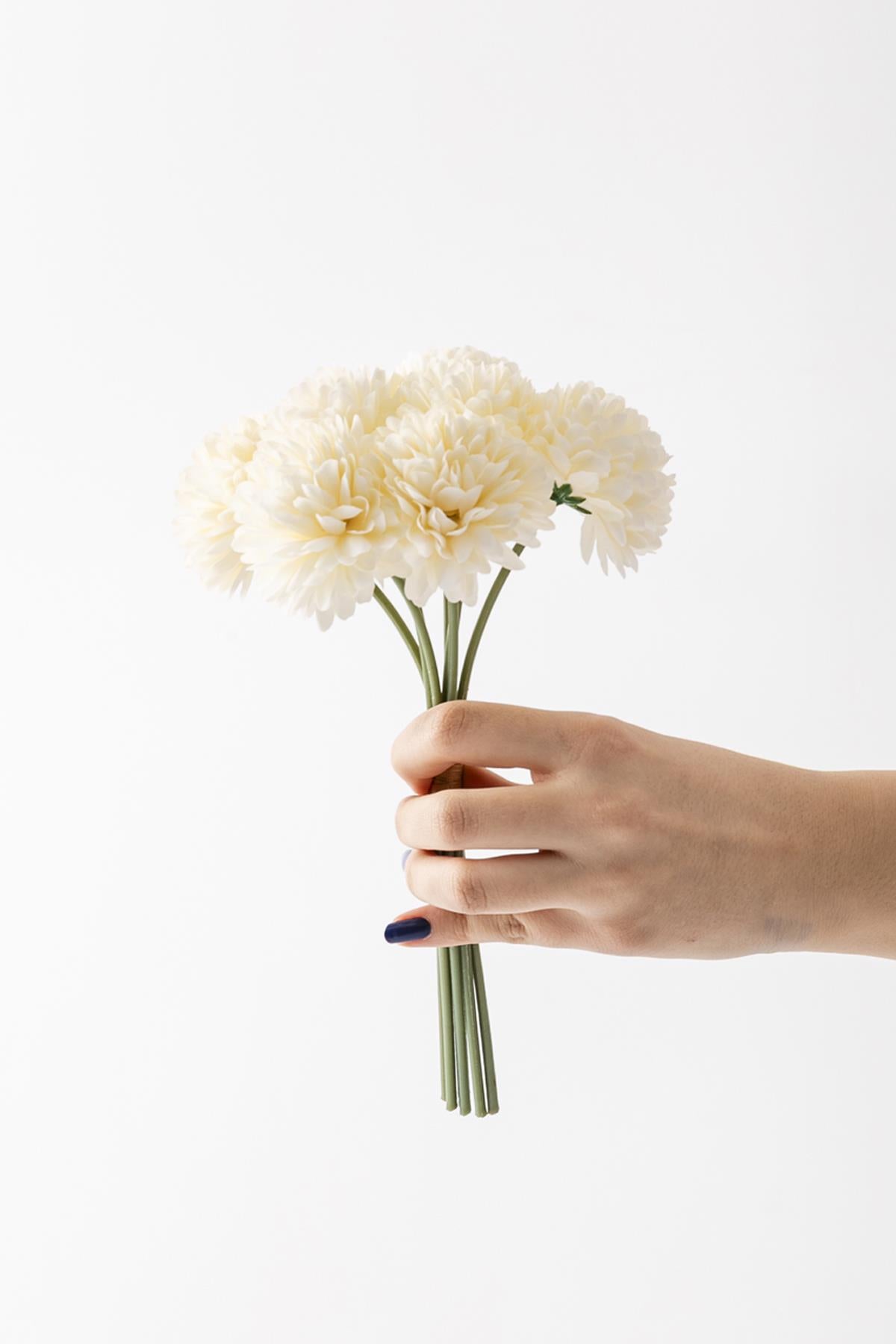 Yapay Kasımpatı Çiçeği Krem 25 Cm 7 Dal