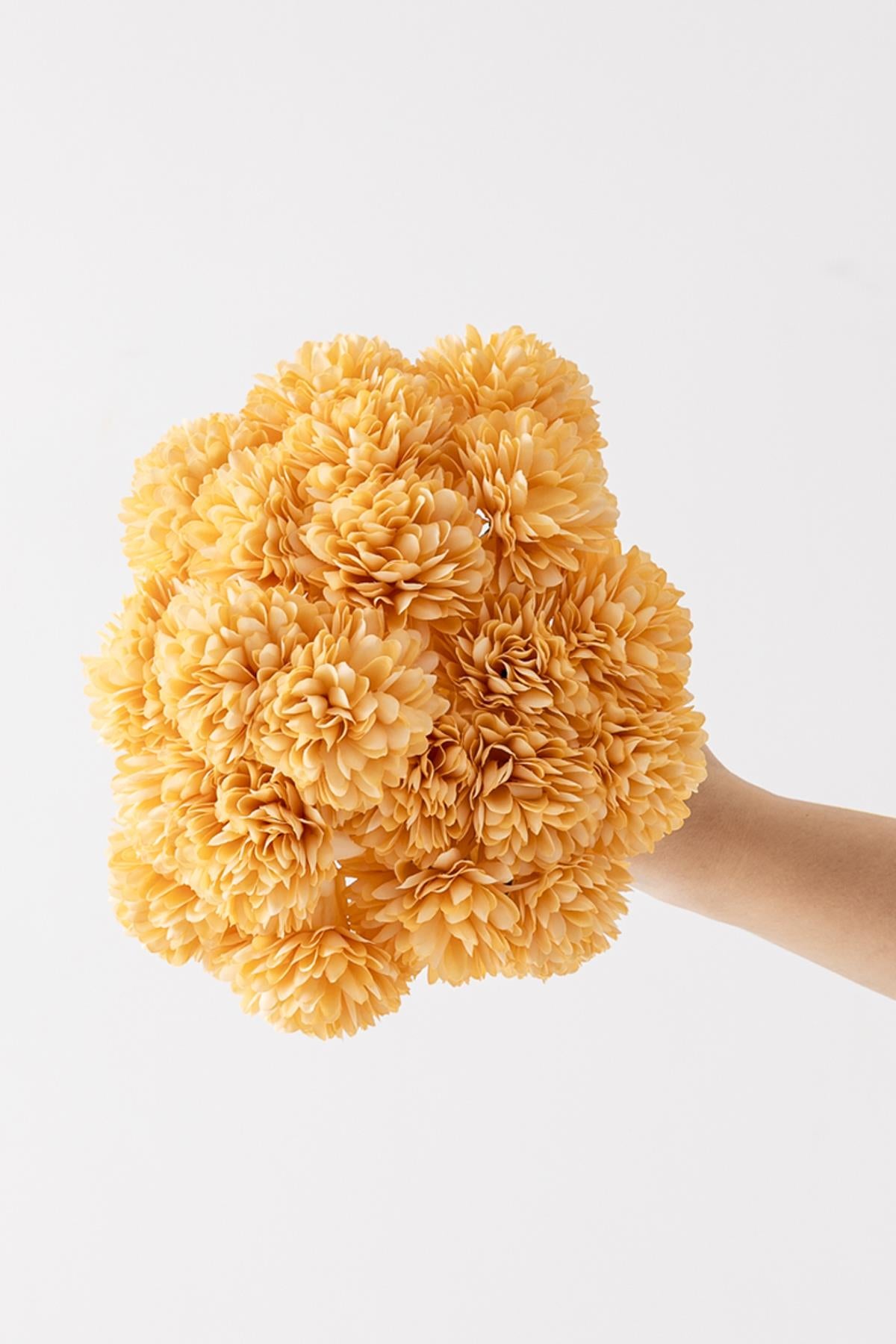 Yapay Kasımpatı Çiçeği Pastel Sarı 25 Cm 7 Dal