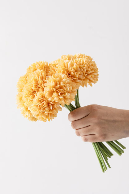 Yapay Kasımpatı Çiçeği Pastel Sarı 25 Cm 7 Dal