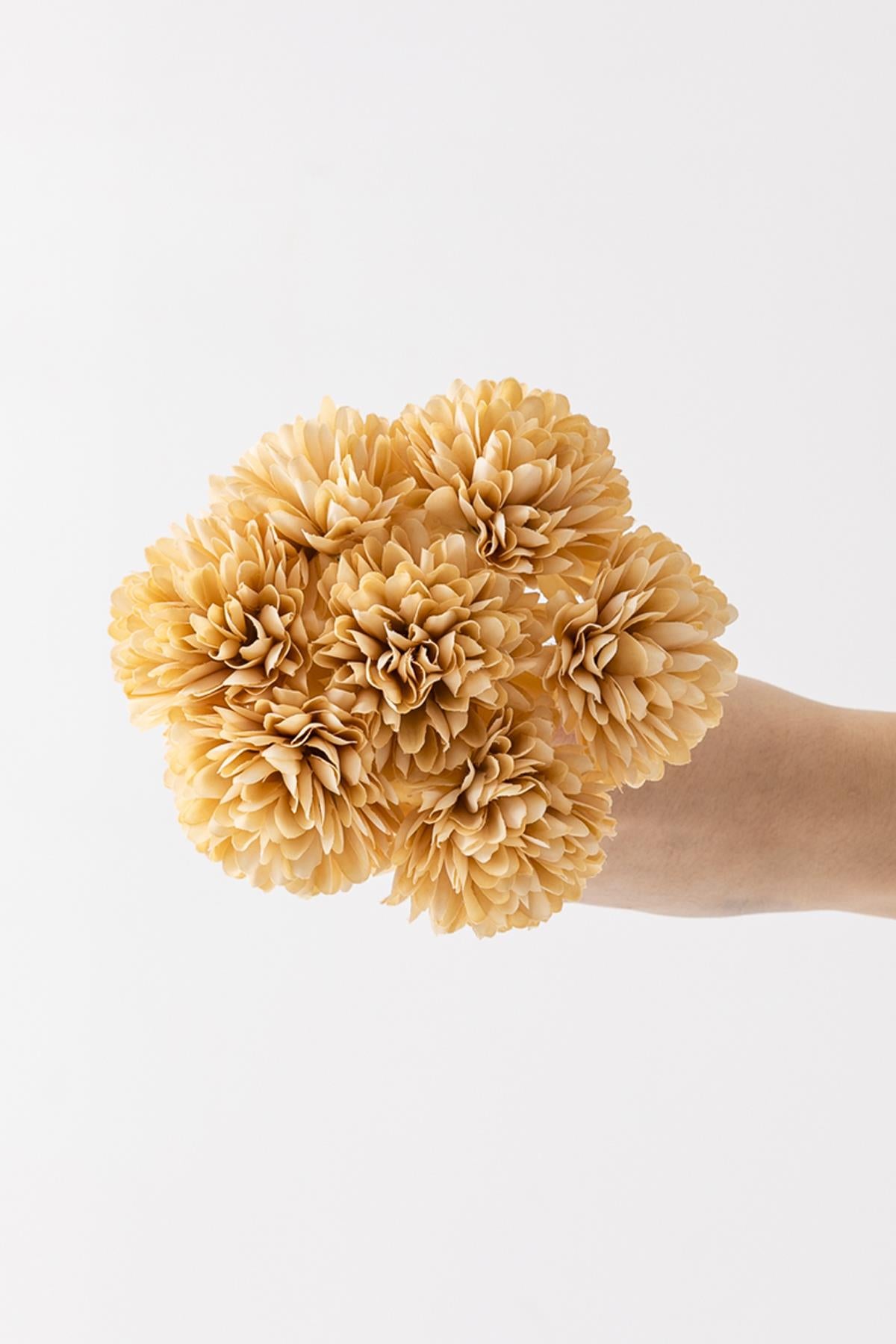 Yapay Kasımpatı Çiçeği Sarı 25 Cm 7 Dal