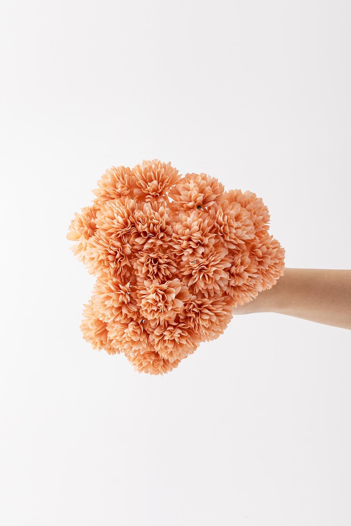 Yapay Kasımpatı Çiçeği Somon 25 Cm 7 Dal