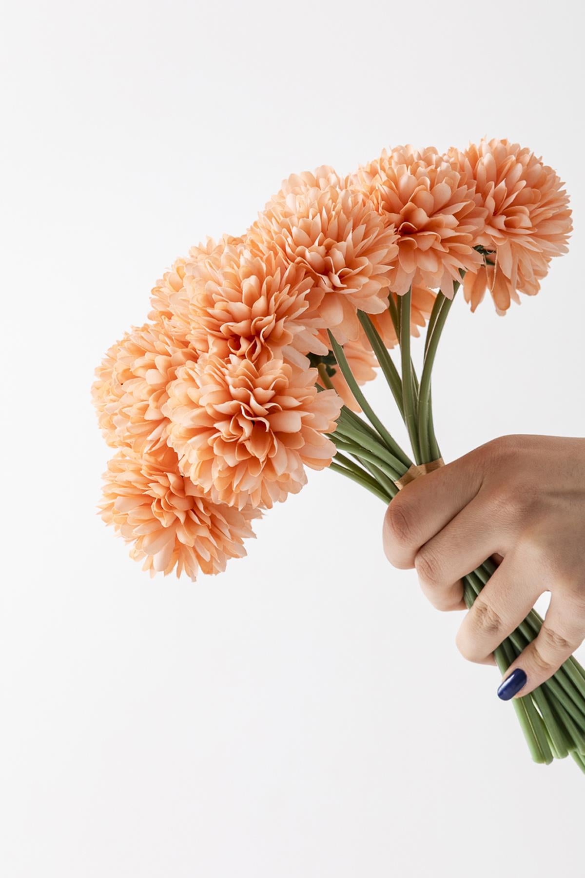 Yapay Kasımpatı Çiçeği Somon 25 Cm 7 Dal