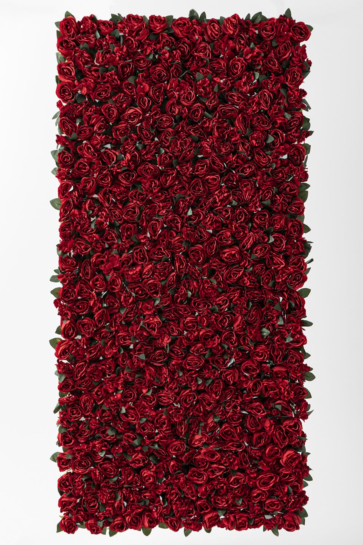 Yapay Kırmızı Gül Duvarı 200X100