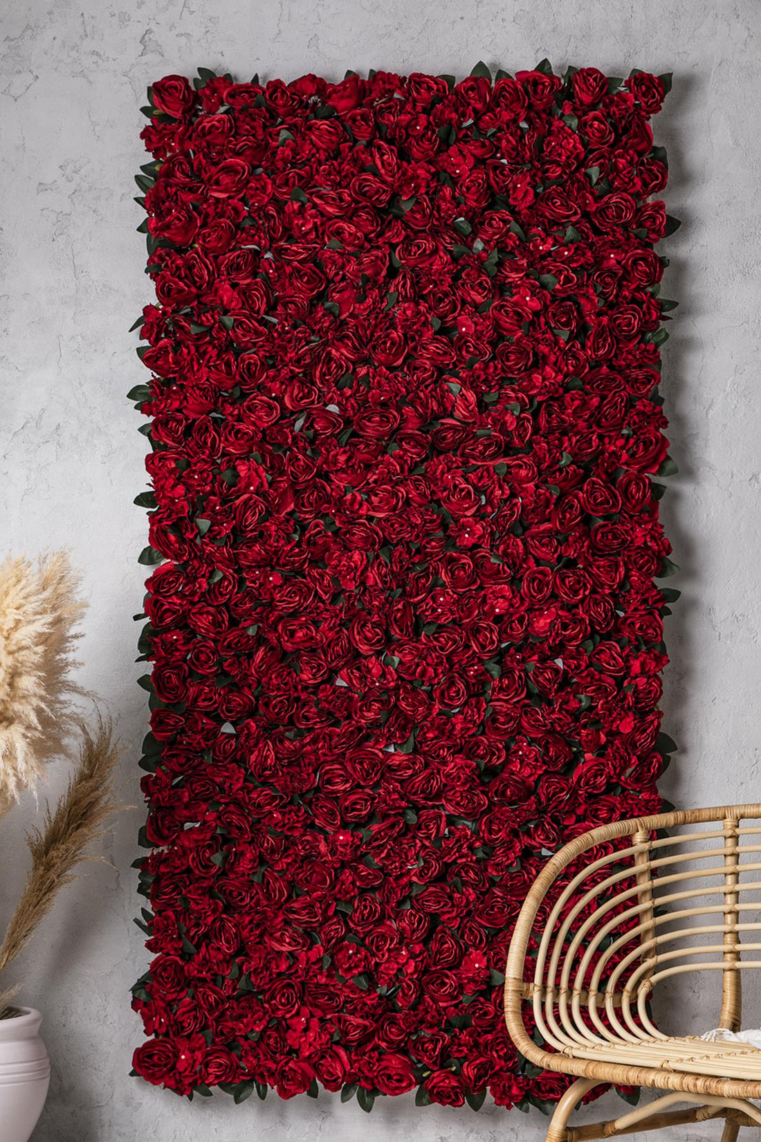 Yapay Kırmızı Gül Duvarı 200X100