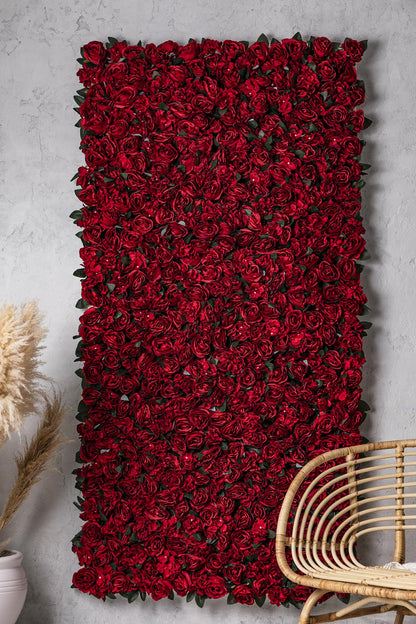 Yapay Kırmızı Gül Duvarı 200X100