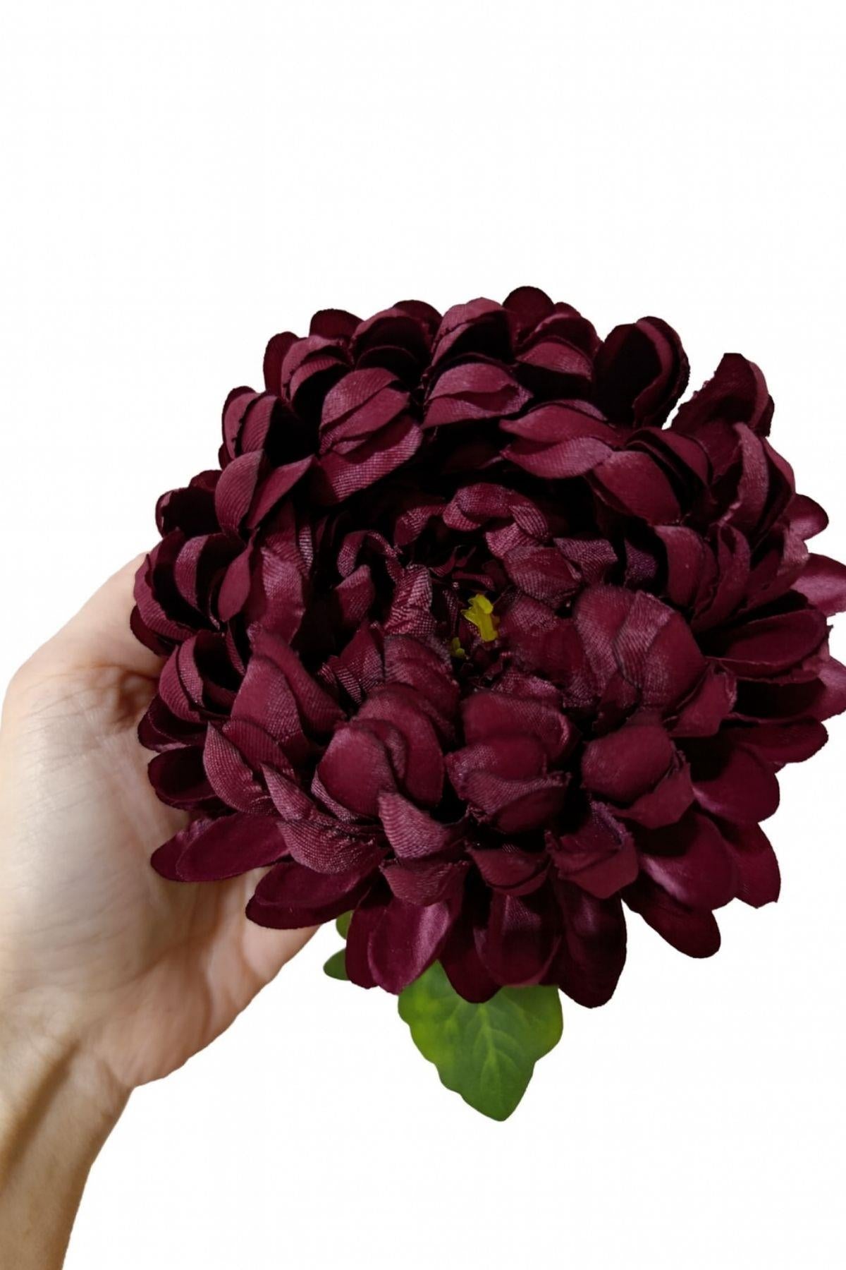 Yapay Krizantem Çiçeği Bordo 75 Cm Tek Dal
