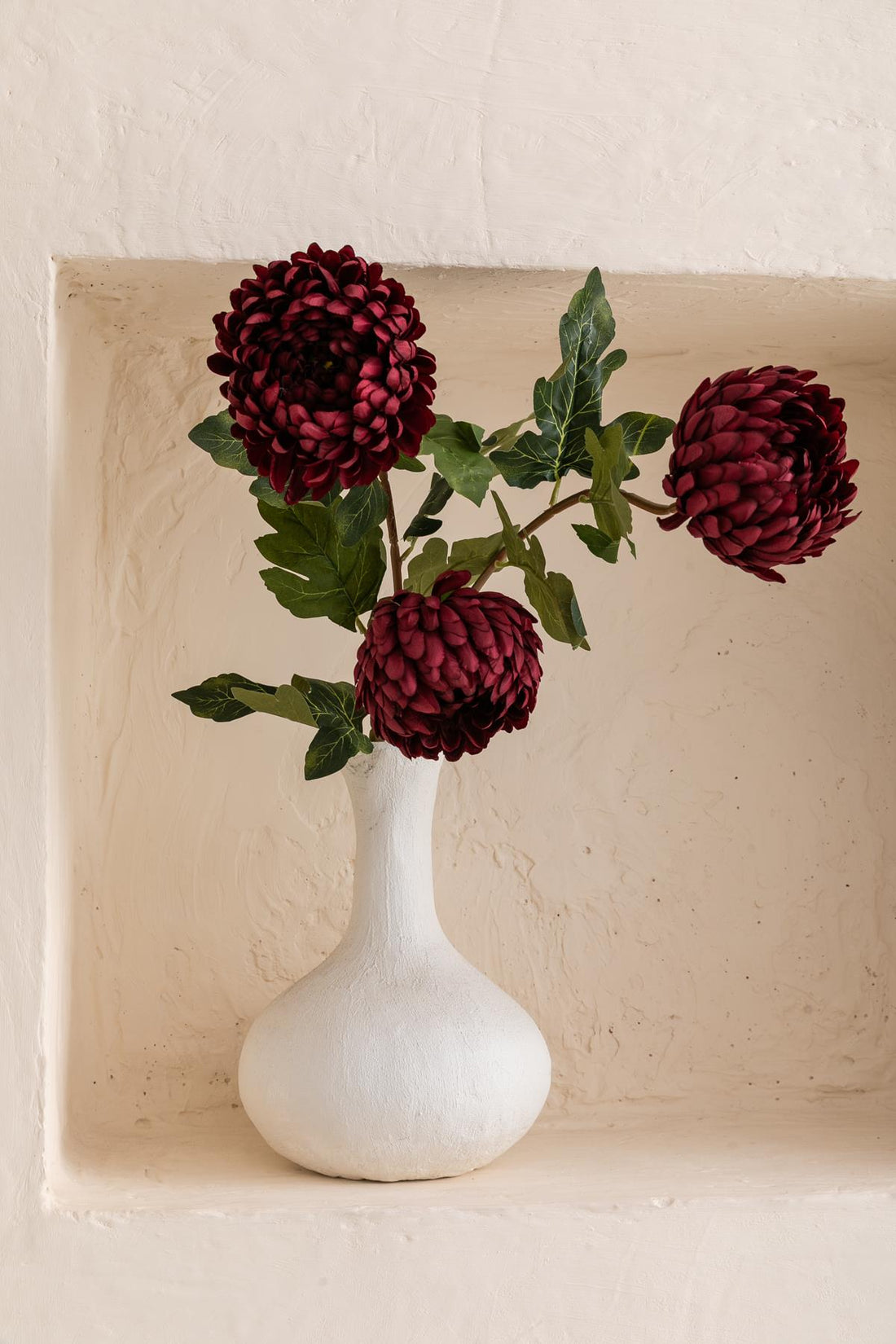 Yapay Krizantem Çiçeği Bordo 75 Cm Tek Dal