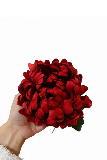 Yapay Krizantem Çiçeği Kırmızı 75 Cm Tek Dal