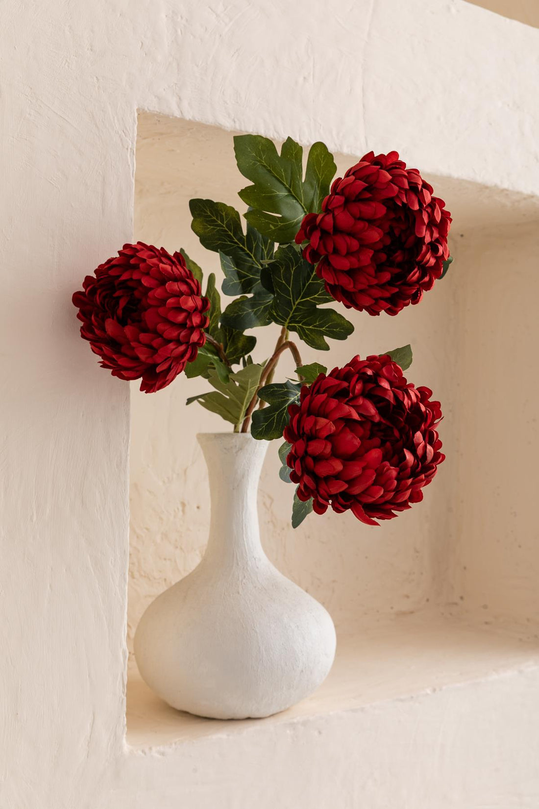 Yapay Krizantem Çiçeği Kırmızı 75 Cm Tek Dal