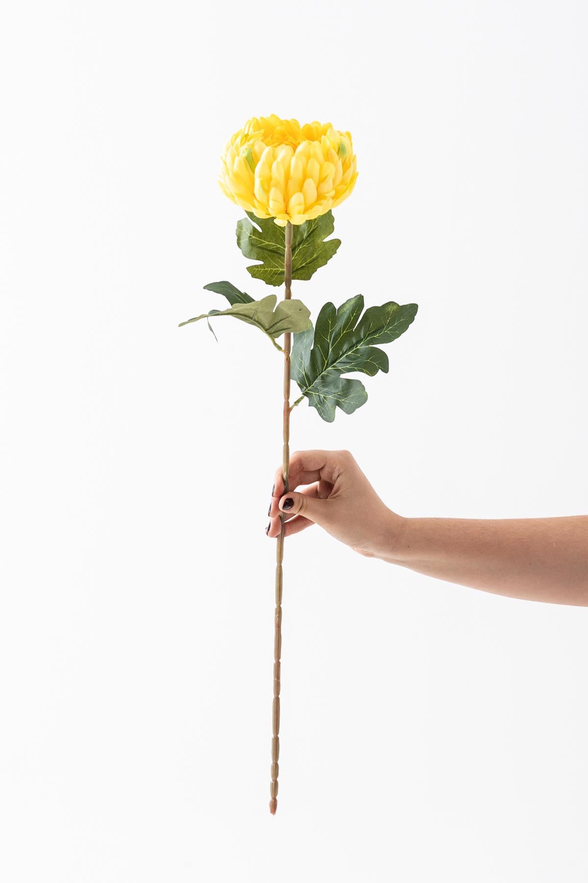 Yapay Krizantem Çiçeği Sarı 75 Cm Tek Dal