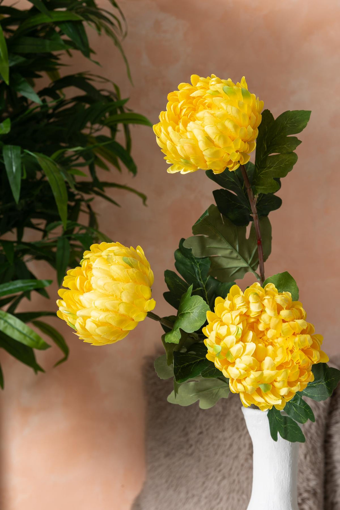 Yapay Krizantem Çiçeği Sarı 75 Cm Tek Dal