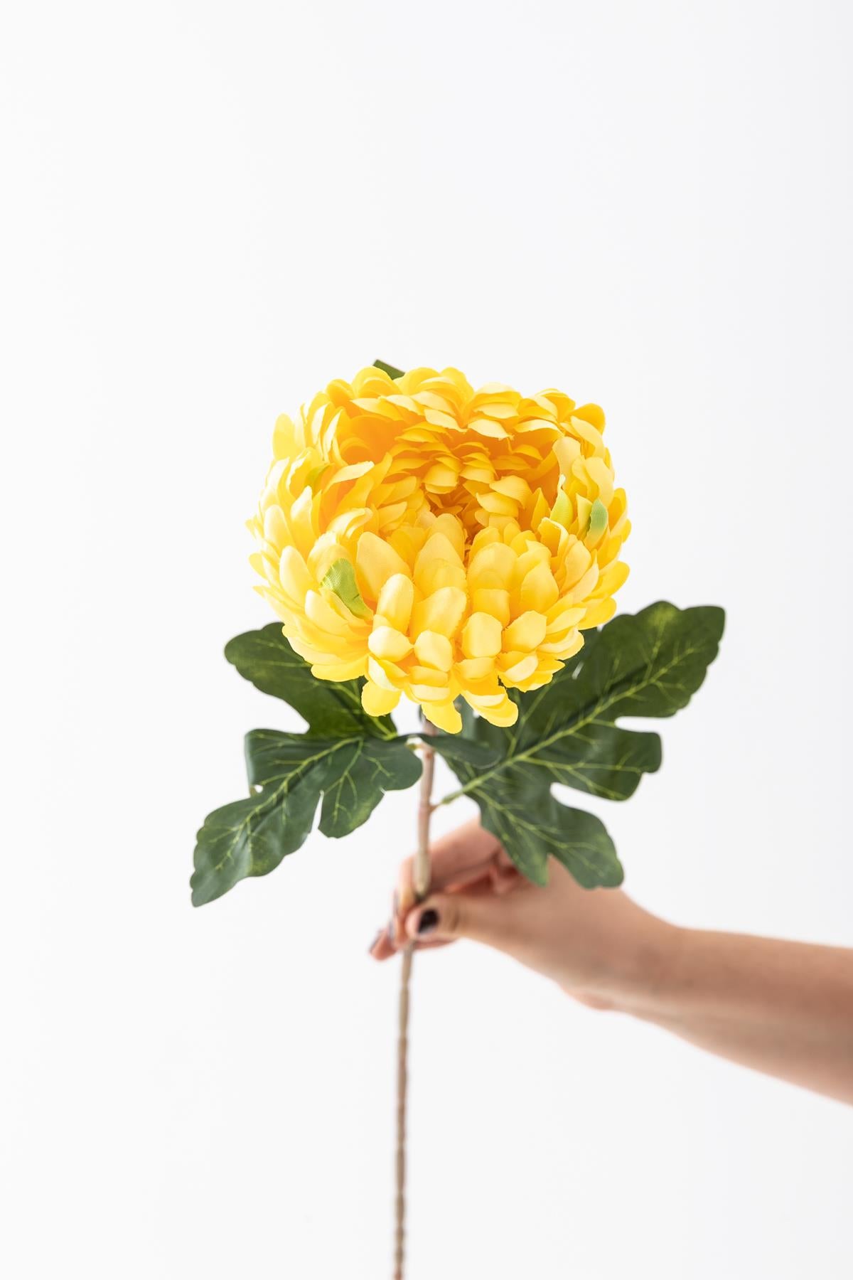 Yapay Krizantem Çiçeği Sarı 75 Cm Tek Dal