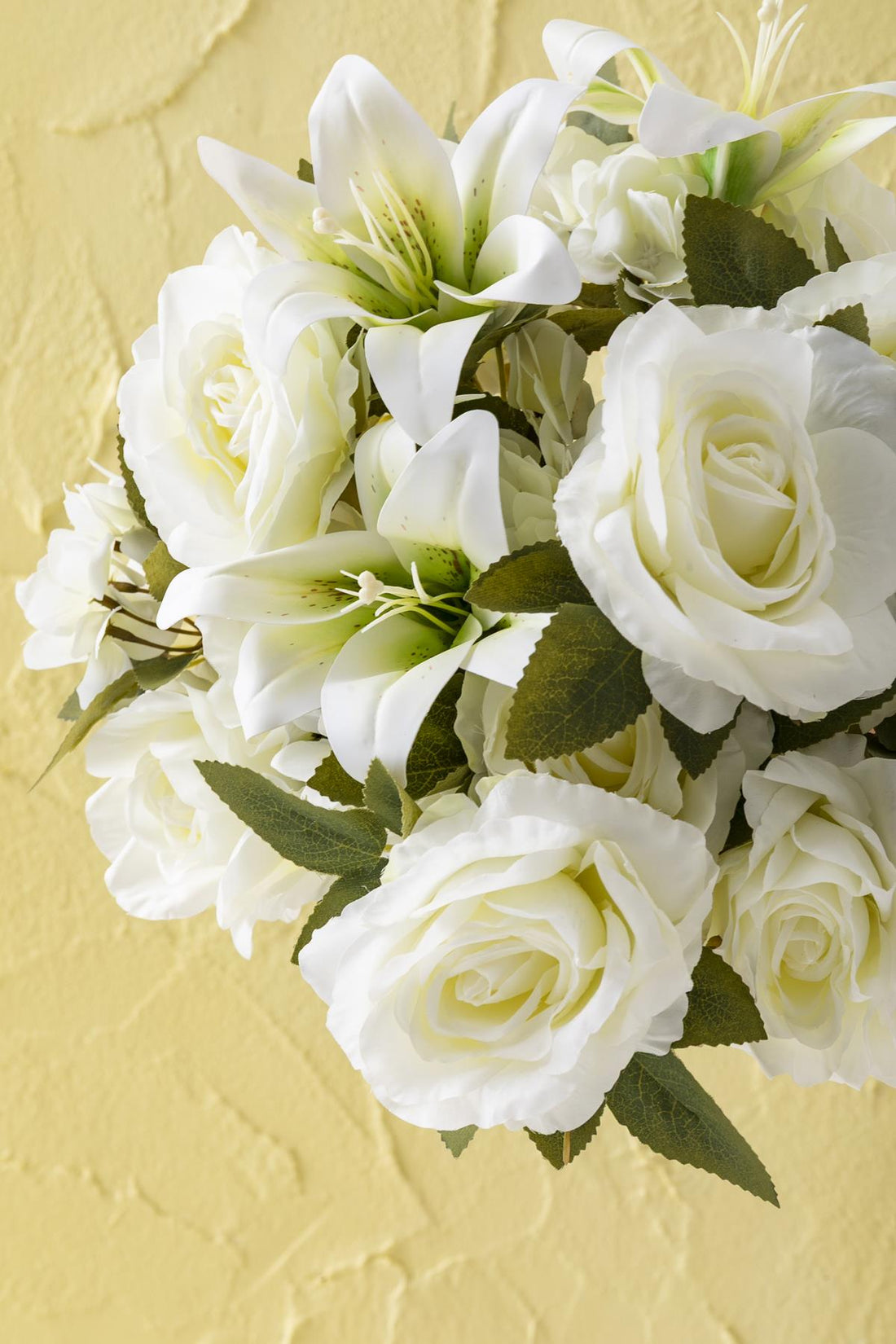 Yapay Lilyum Gül Demeti 45 Cm 11 Dal Beyaz