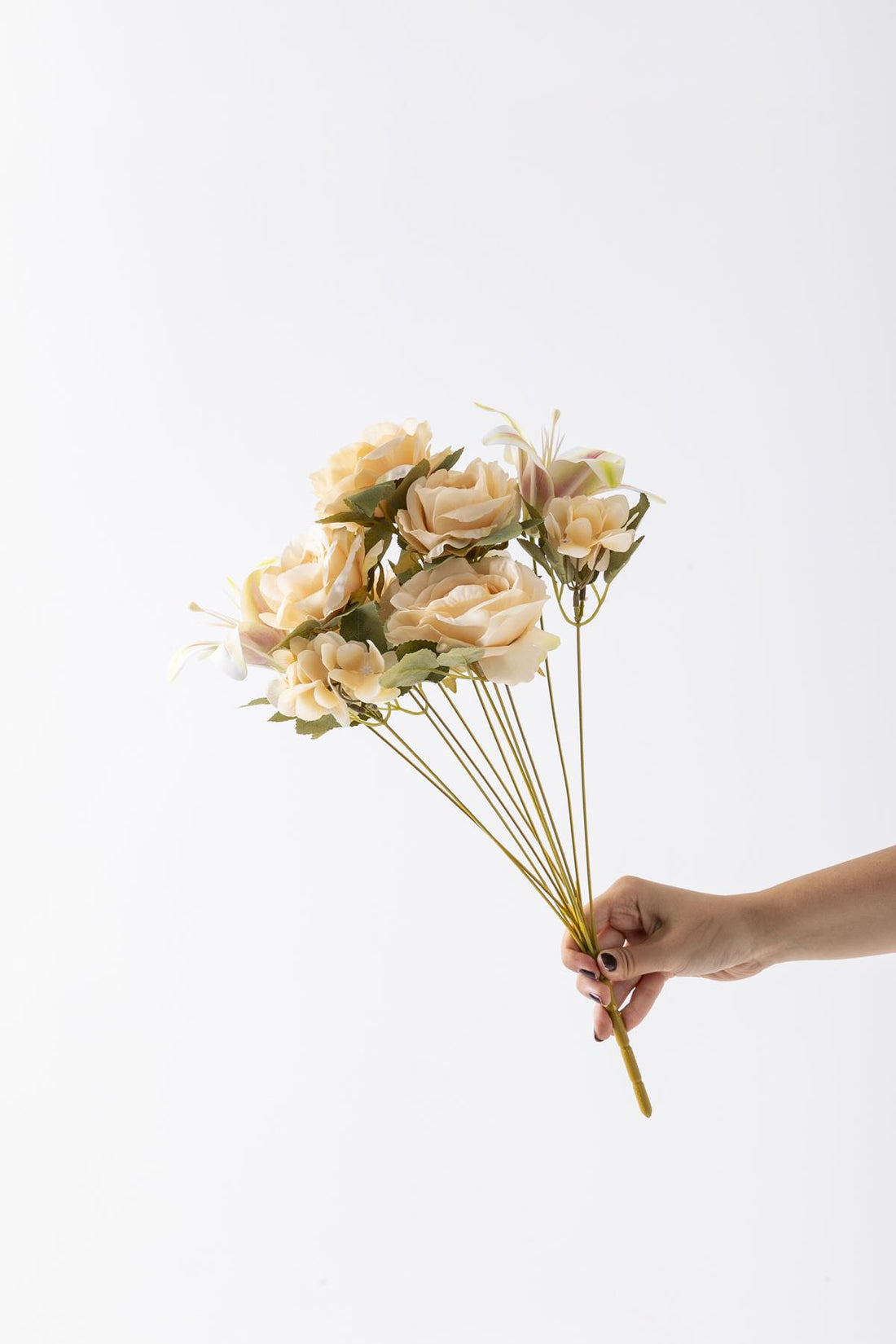 Yapay Lilyum Gül Demeti 45 Cm 11 Dal Somon