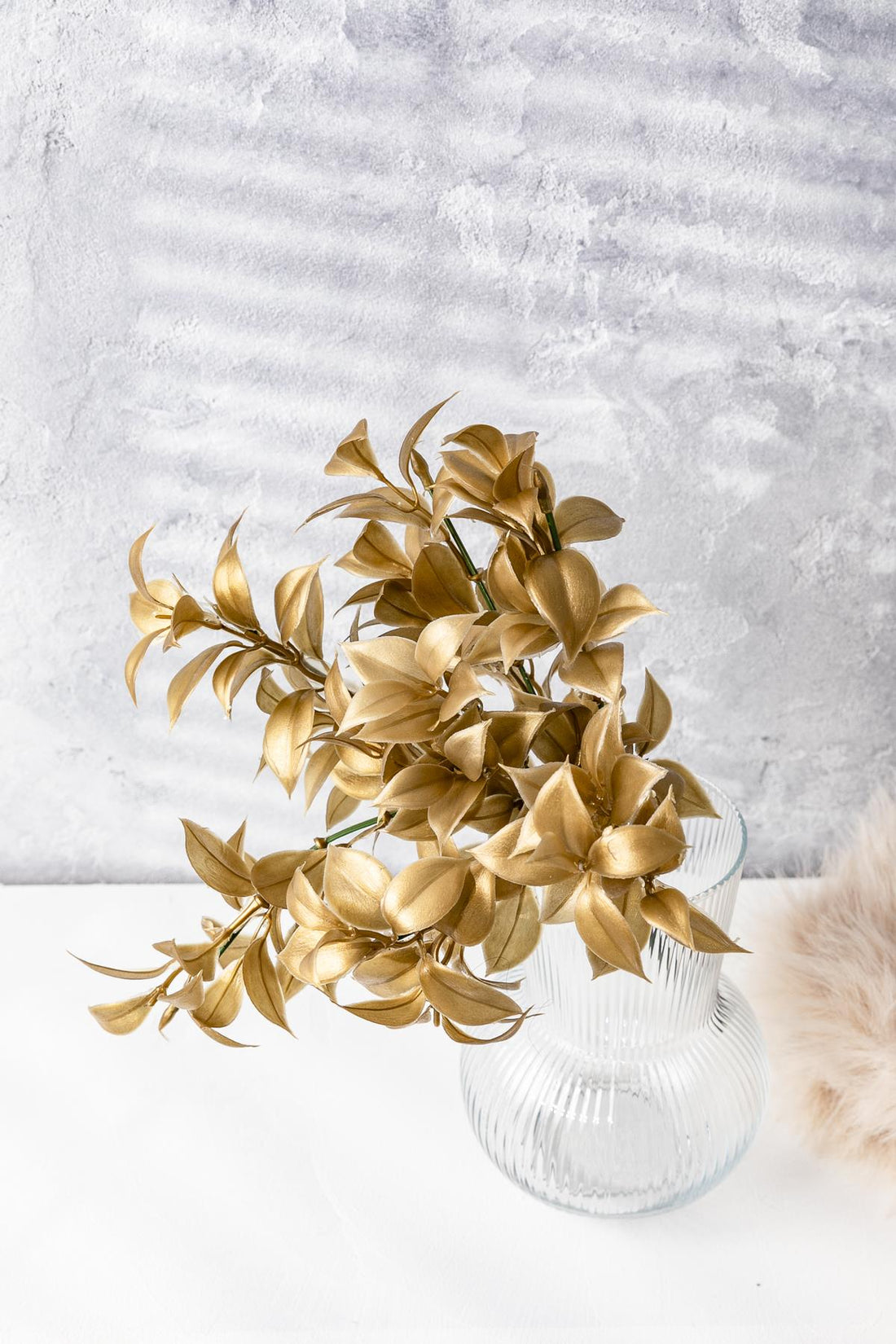 Yapay Limon Yaprağı Demeti Gold 30 Cm 7 Dal(Uv)