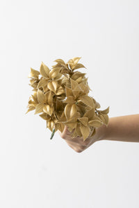 Yapay Limon Yaprağı Demeti Gold 30 Cm 7 Dal (Uv)