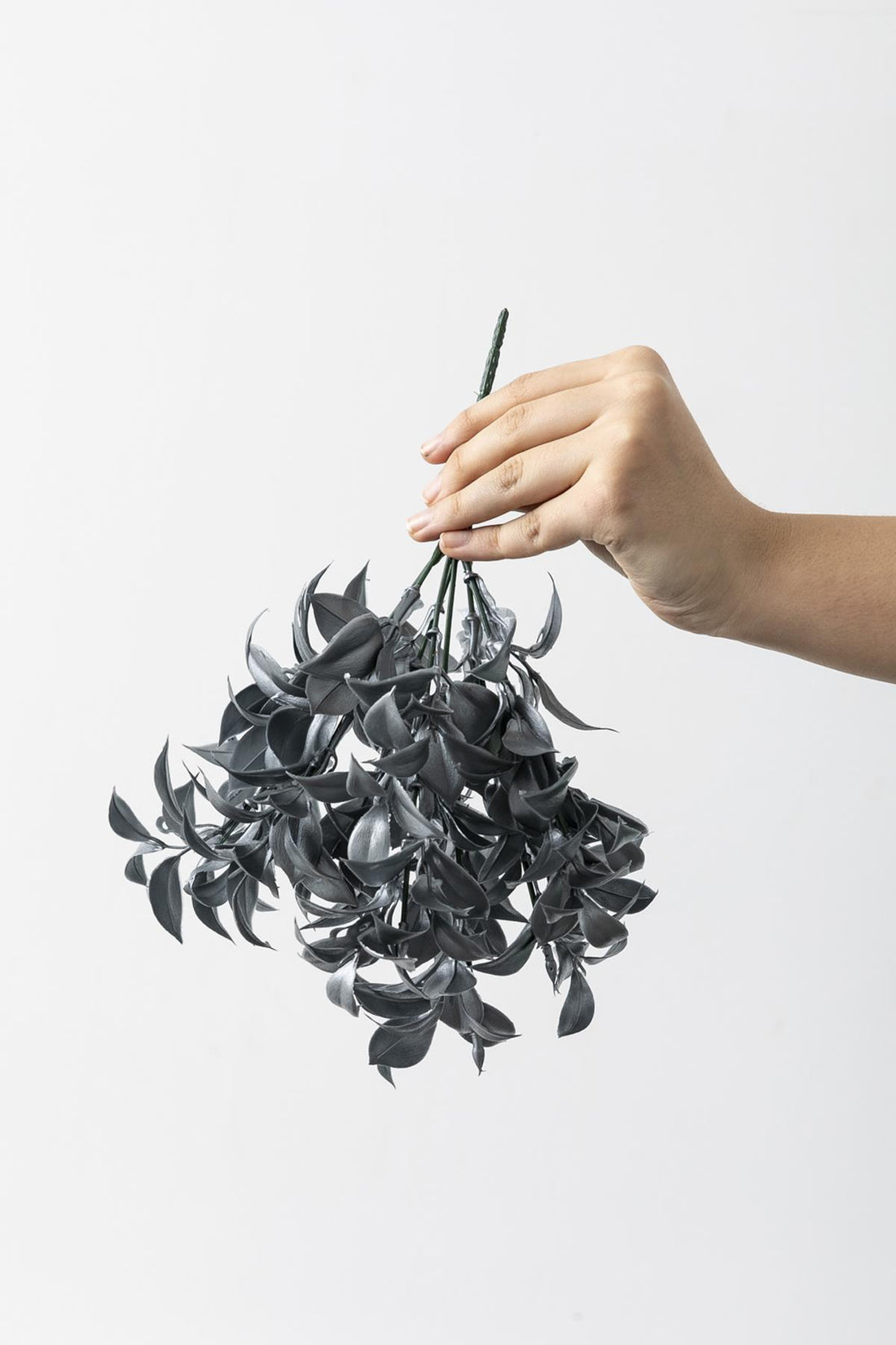 Yapay Limon Yaprağı Demeti Gri 30 Cm 7 Dal(Uv)