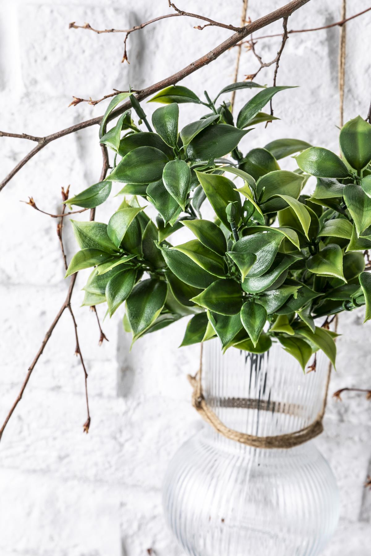 Yapay Limon Yaprağı Demeti Yeşil 30 Cm 7 Dal(Uv)