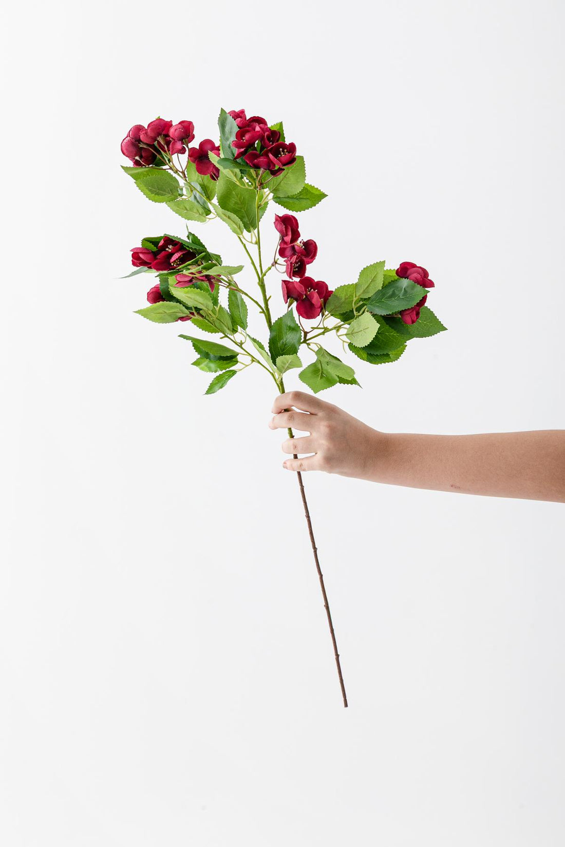 Yapay Lux Menekşe Dalı Bordo 80 cm 5 Yaprak