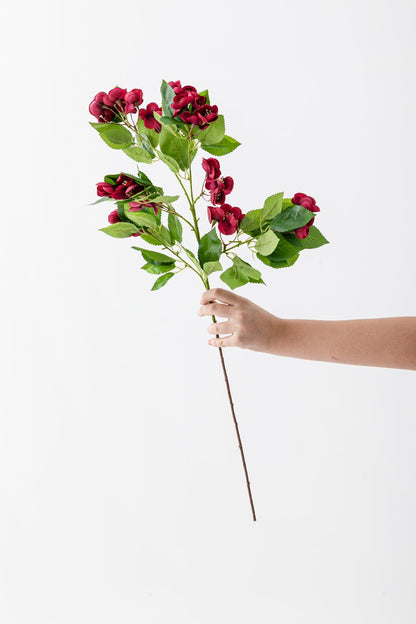 Yapay Lux Menekşe Dalı Bordo 80 cm 5 Yaprak