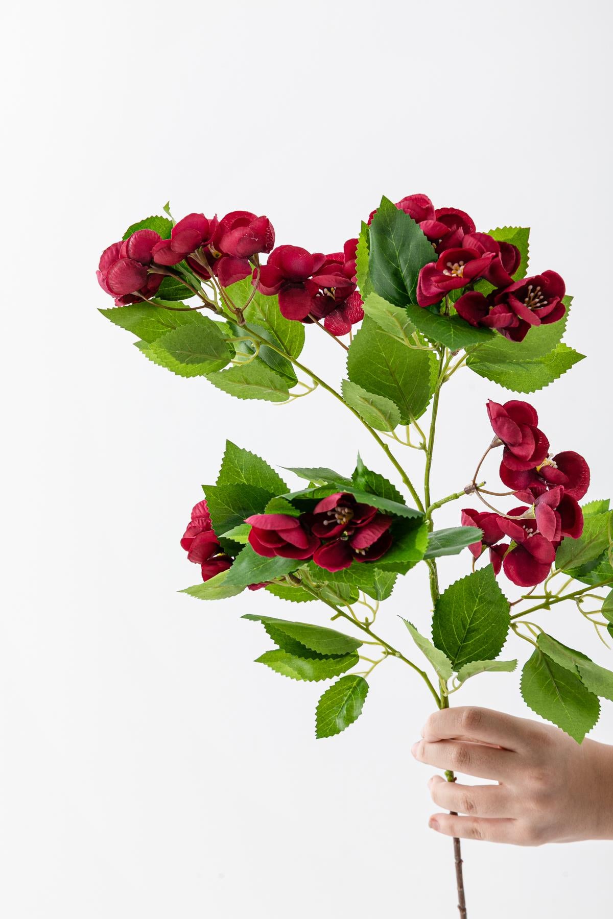 Yapay Lux Menekşe Dalı Bordo 80 cm 5 Yaprak
