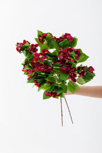 Yapay Lux Menekşe Dalı Bordo 80 cm 5 Yaprak