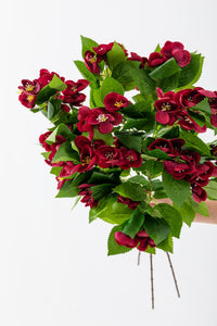 Yapay Lux Menekşe Dalı Bordo 80 cm 5 Yaprak