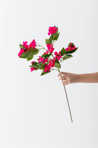 Yapay Lux Menekşe Dalı Fuşya 80 cm 5 Yaprak