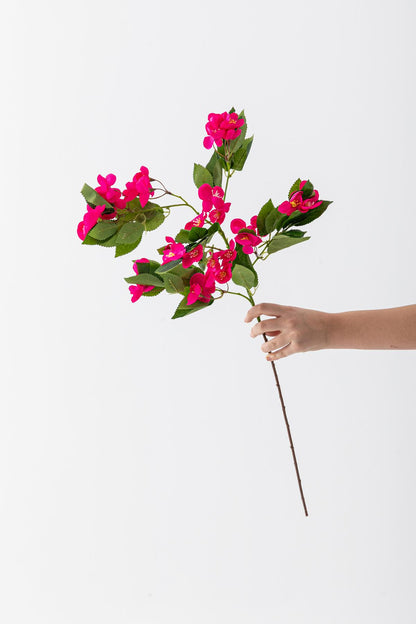 Yapay Lux Menekşe Dalı Fuşya 80 cm 5 Yaprak