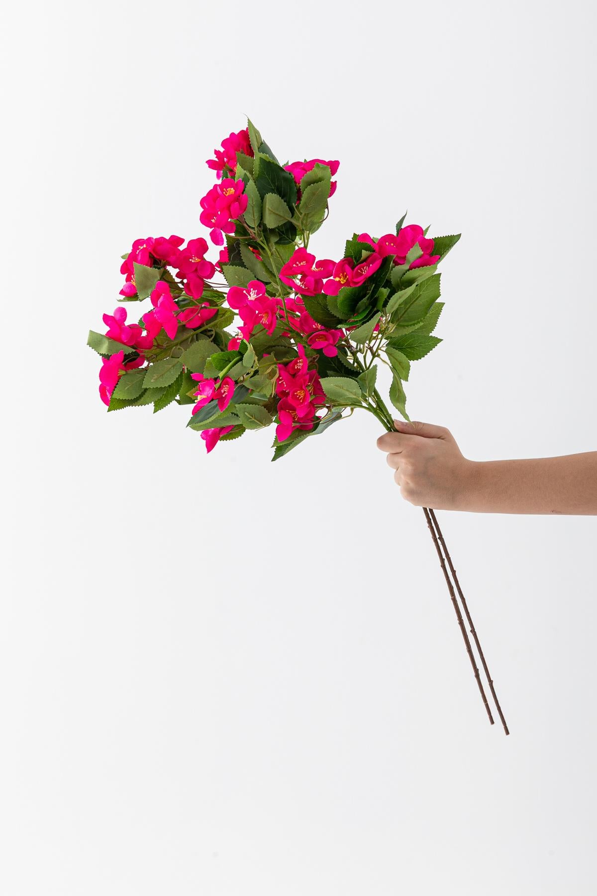 Yapay Lux Menekşe Dalı Fuşya 80 cm 5 Yaprak