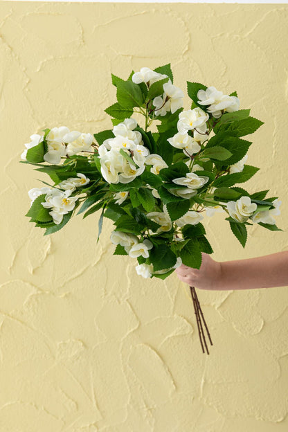 Yapay Lux Menekşe Dalı Kırık Beyaz 80 cm 5 Yaprak