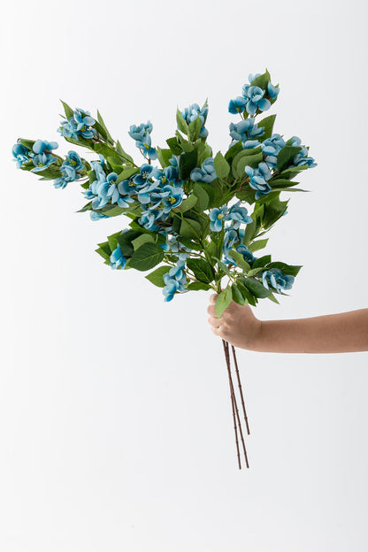 Yapay Lux Menekşe Dalı Mavi 80 cm 5 Yaprak