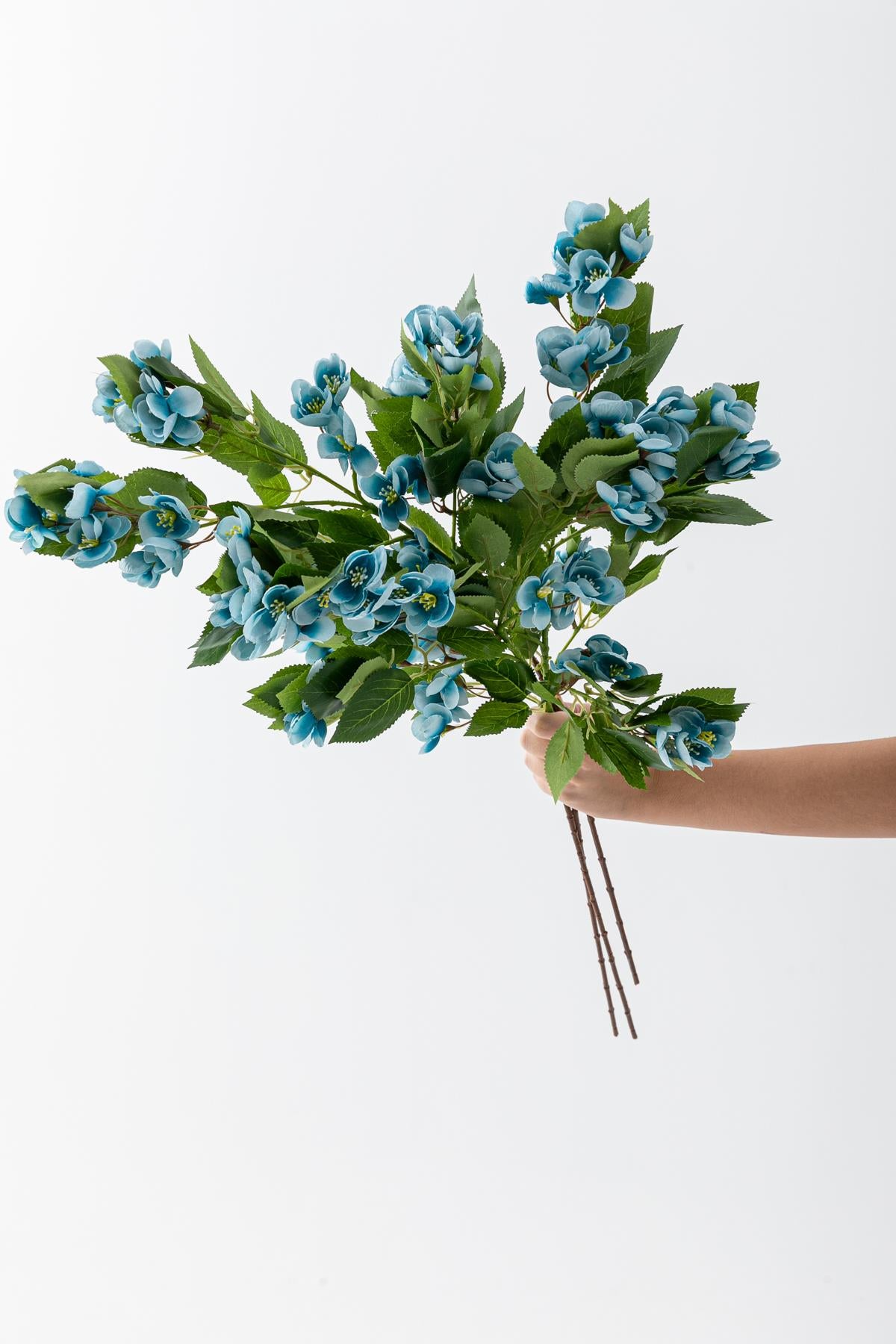 Yapay Lux Menekşe Dalı Mavi 80 cm 5 Yaprak