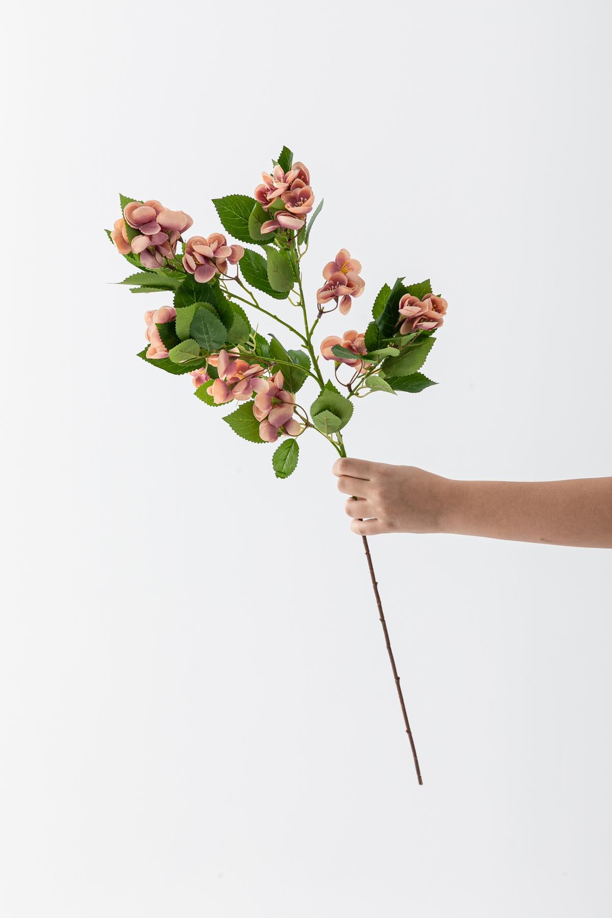 Yapay Lux Menekşe Dalı Pudra Pembe 80 cm 5 Yaprak