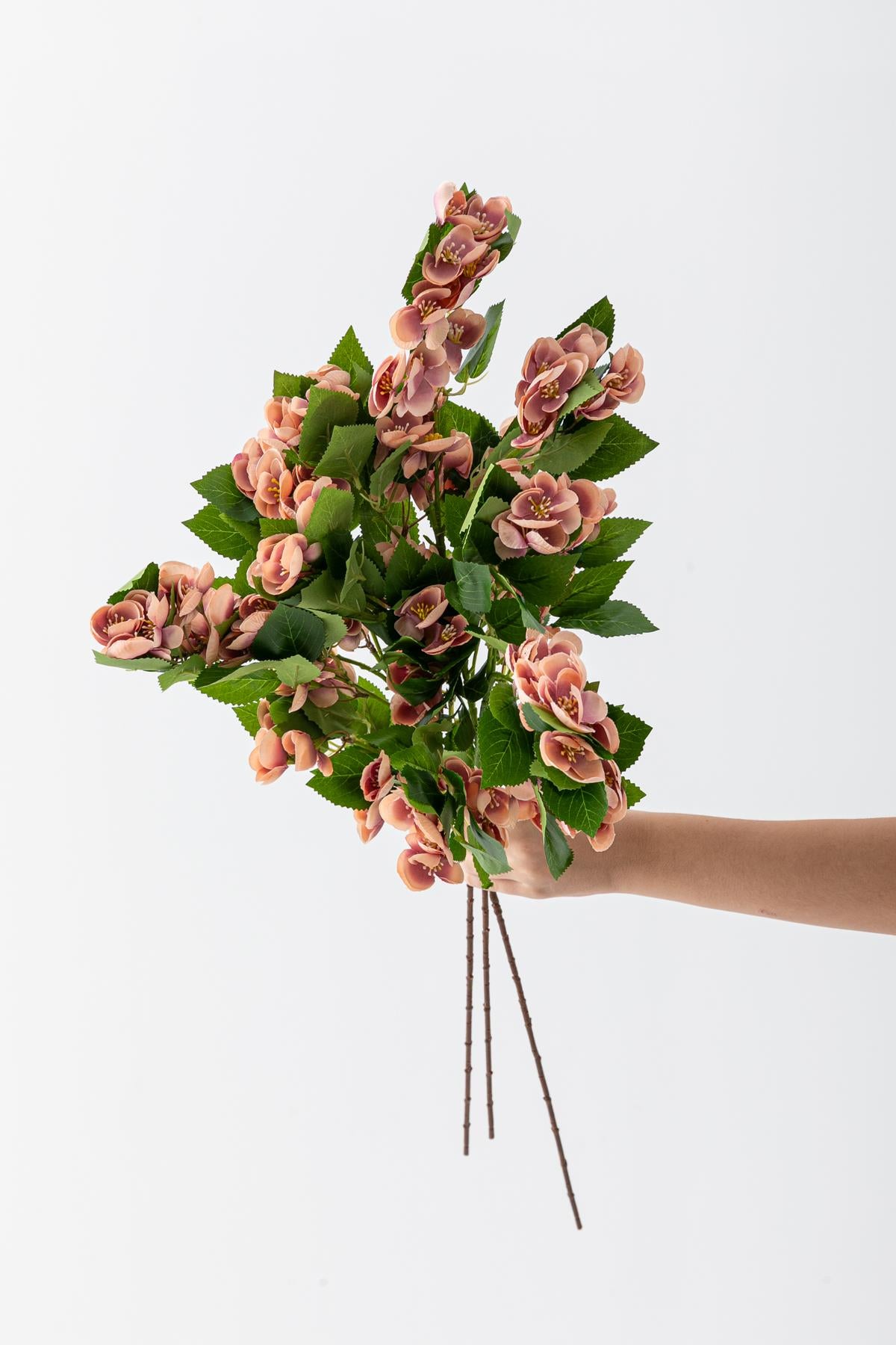 Yapay Lux Menekşe Dalı Pudra Pembe 80 cm 5 Yaprak