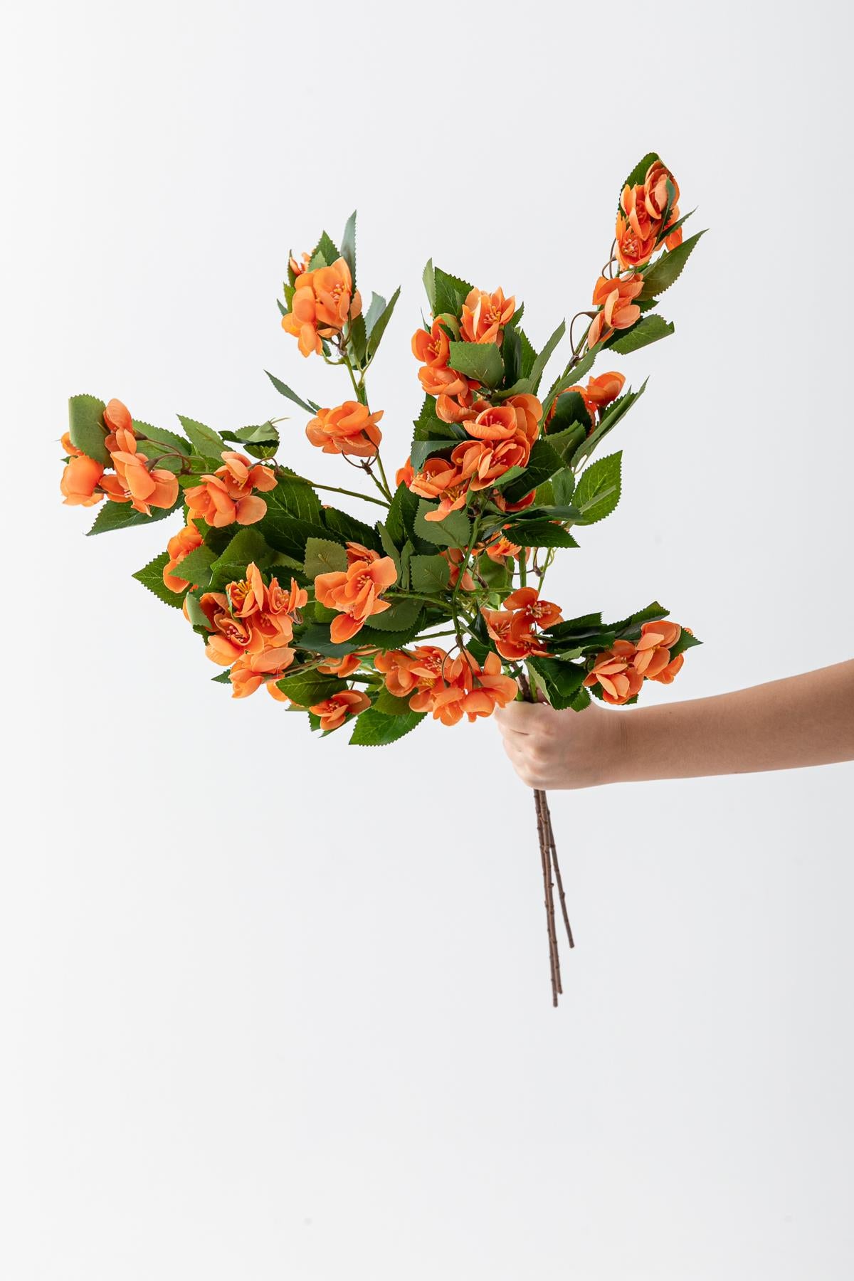 Yapay Lux Menekşe Dalı Somon 80 cm 5 Yaprak