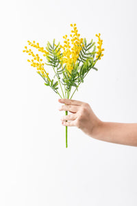 Yapay Mimoza Çiçeği Sarı 40 Cm 7 Dal