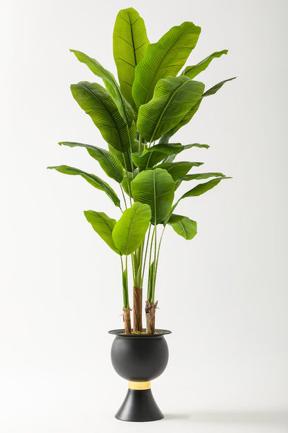 Yapay Muz Ağacı 220 Cm 20 Yaprak Balon Saksı