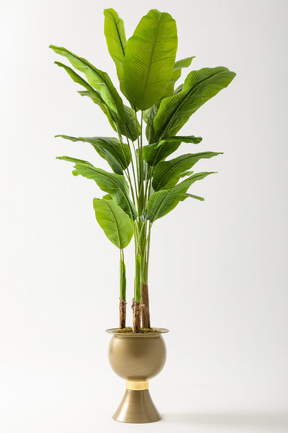 Yapay Muz Ağacı 220 Cm 20 Yaprak Balon Saksı