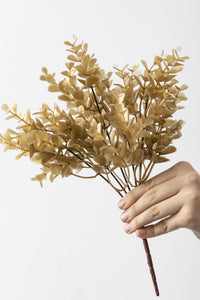 Yapay Okaliptus Demeti Büyük Yapraklı Gold 30 Cm 5 Dal(Uv)