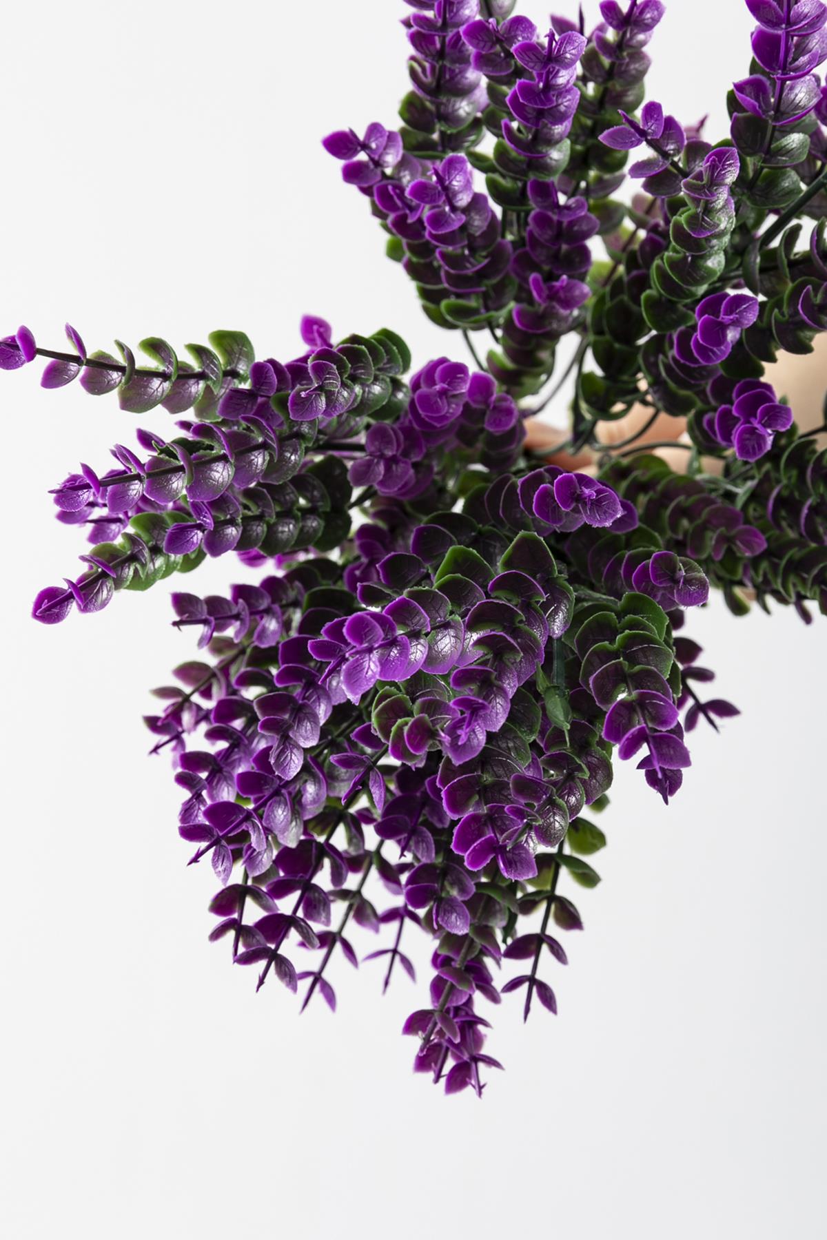 Yapay Okaliptus Demeti Mor 35 Cm 7 Dal