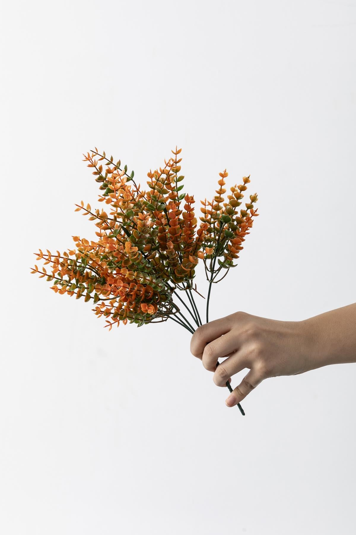 Yapay Okaliptus Demeti Turuncu 35 Cm 7 Dal