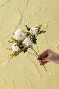 Yapay Ortanca Çiçeği 30 Cm 5 Dal Krem