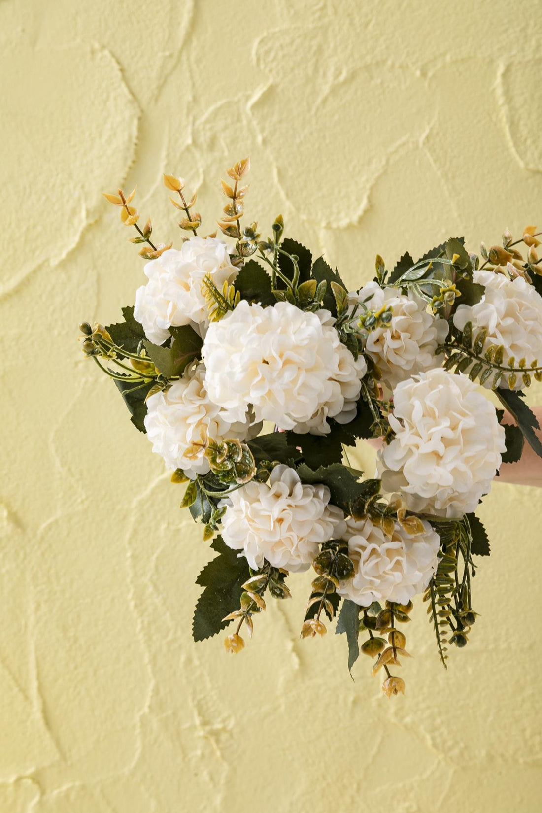 Yapay Ortanca Çiçeği 30 Cm 5 Dal Krem