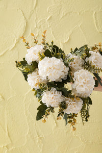 Yapay Ortanca Çiçeği 30 Cm 5 Dal Krem