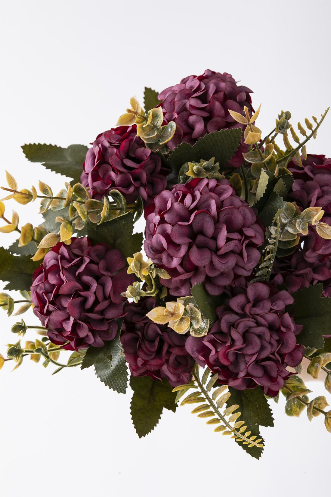 Yapay Ortanca Çiçeği 30 Cm 5 Dal Bordo