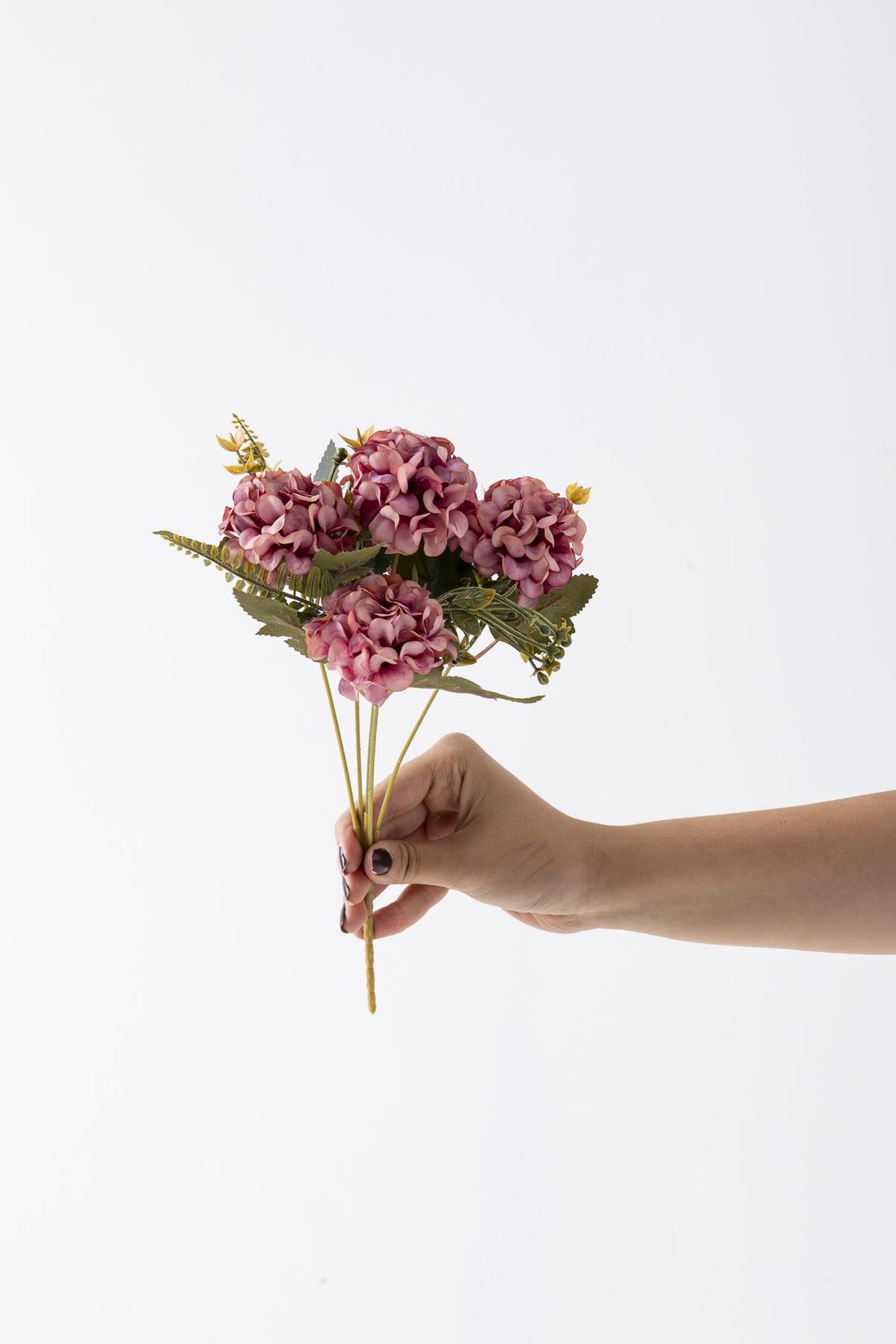 Yapay Ortanca Çiçeği 30 Cm 5 Dal Gül Kurusu