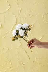 Yapay Ortanca Çiçeği 30 Cm 5 Dal Beyaz