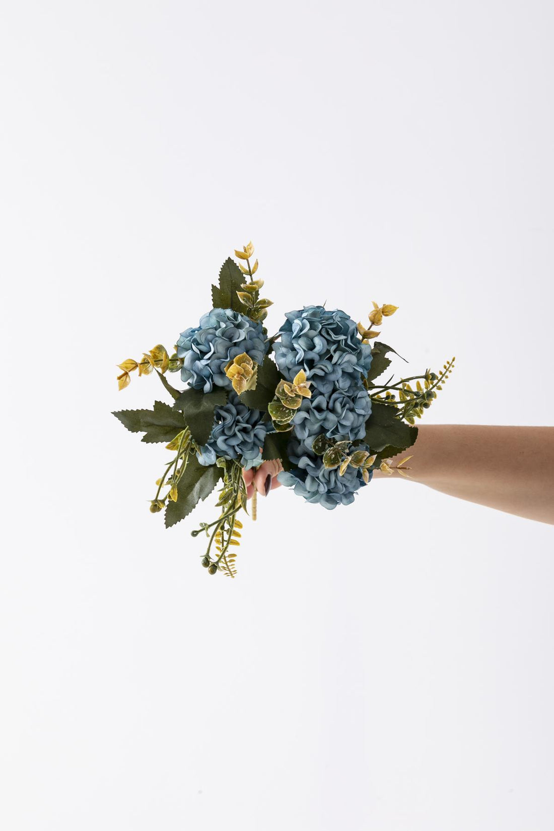 Yapay Ortanca Çiçeği 30 Cm 5 Dal Mavi