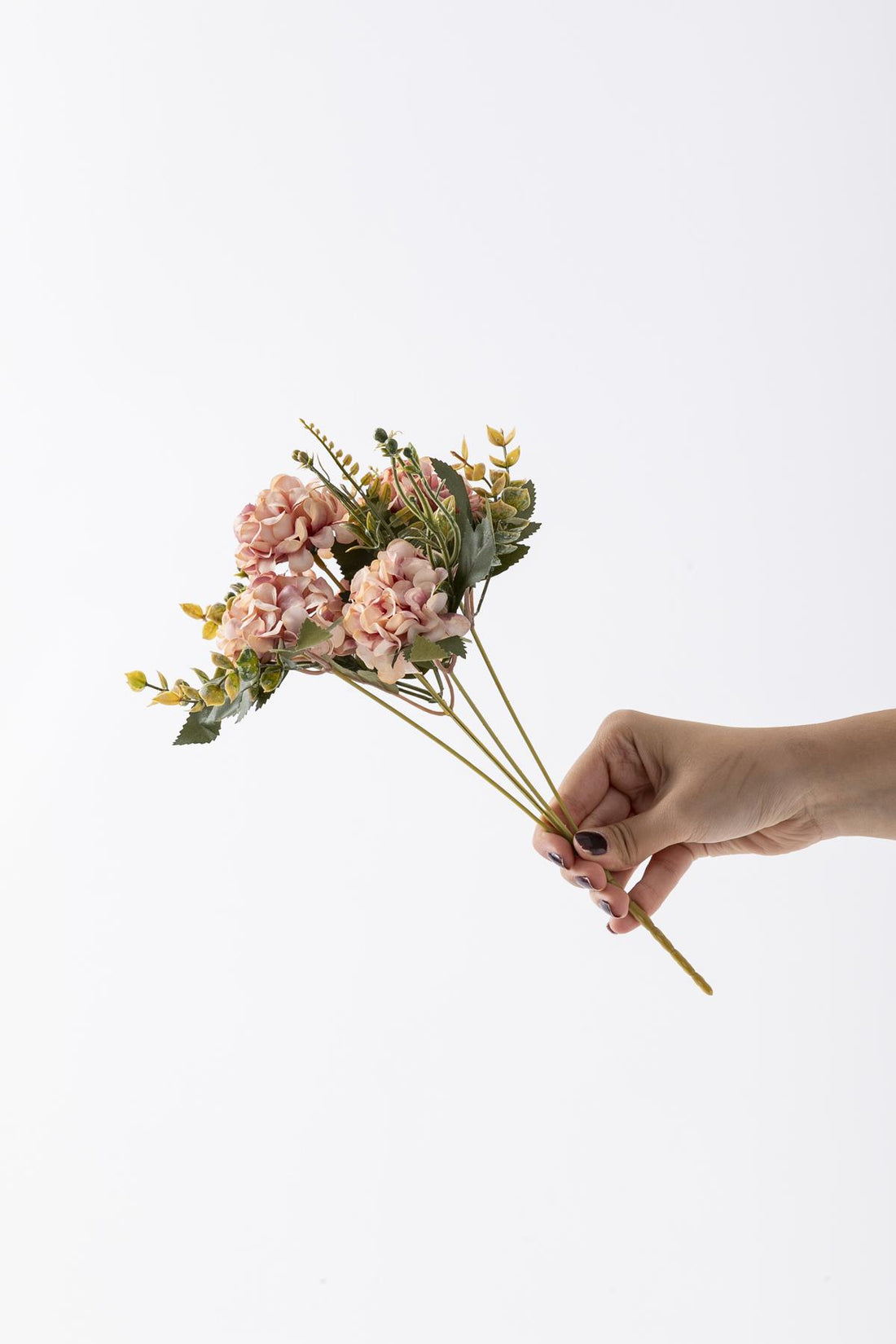 Yapay Ortanca Çiçeği 30 Cm 5 Dal Somon